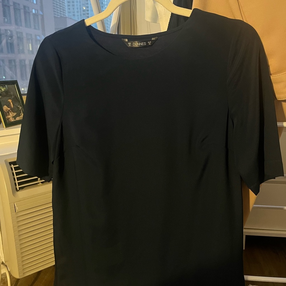 Navy Satin Blouse - Picture 2 of 10